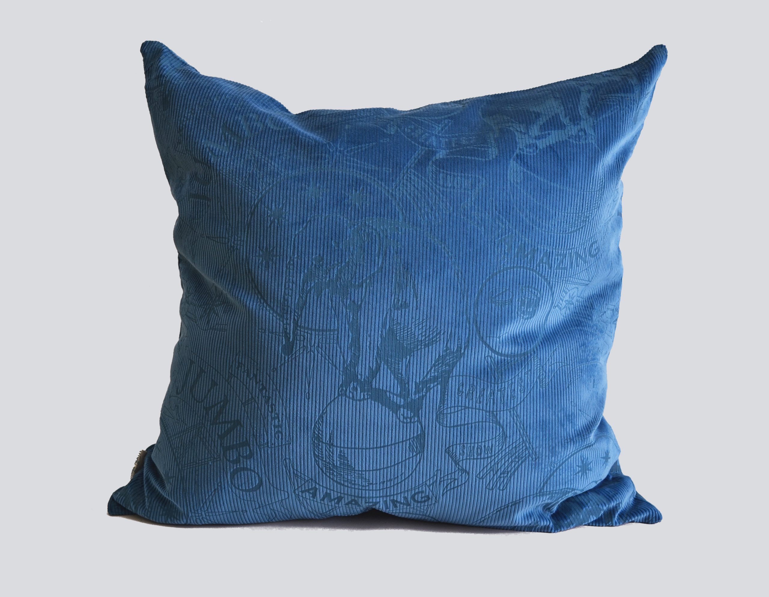 Amazing Jumbo Corduroy Cushion 60cm in Cornflower Blue Daniel Heath